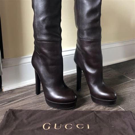 gucci fur boots uk|Gucci high heel boots.